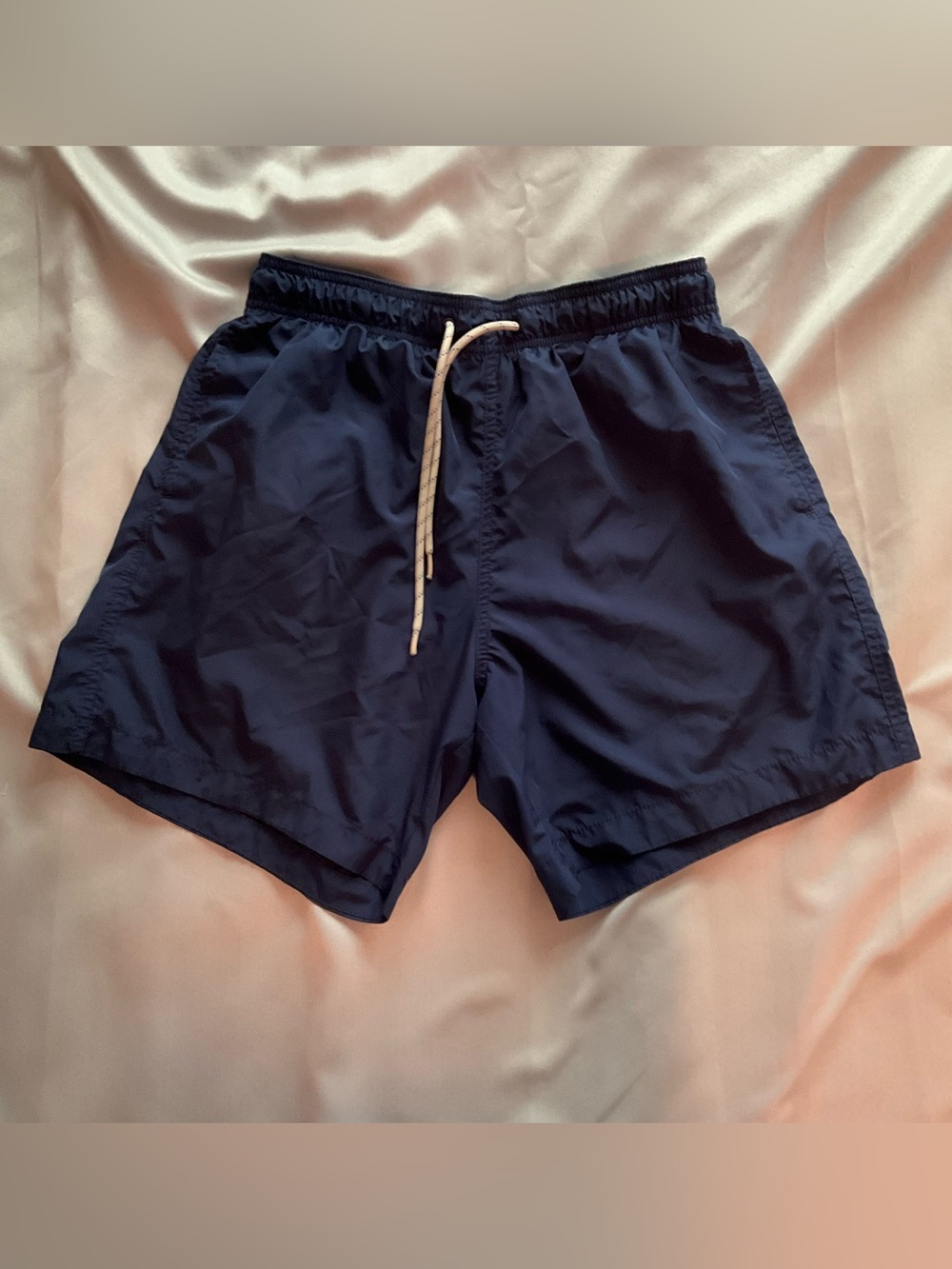 Navy Swim Trunks with Drawstring